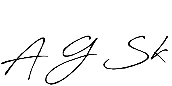 Use a signature maker to create a handwritten signature online. With this signature software, you can design (Antro_Vectra_Bolder) your own signature for name A G Sk. A G Sk signature style 7 images and pictures png