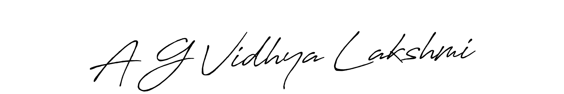 Make a beautiful signature design for name A G Vidhya Lakshmi. With this signature (Antro_Vectra_Bolder) style, you can create a handwritten signature for free. A G Vidhya Lakshmi signature style 7 images and pictures png