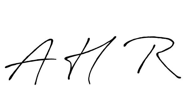 Similarly Antro_Vectra_Bolder is the best handwritten signature design. Signature creator online .You can use it as an online autograph creator for name A H  R. A H  R signature style 7 images and pictures png