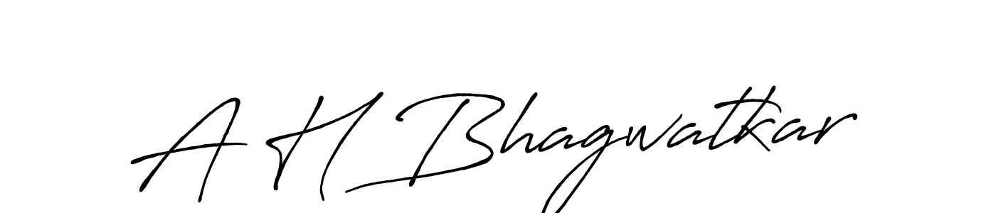 How to make A H Bhagwatkar name signature. Use Antro_Vectra_Bolder style for creating short signs online. This is the latest handwritten sign. A H Bhagwatkar signature style 7 images and pictures png