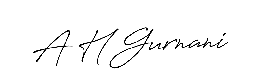 Make a beautiful signature design for name A H Gurnani. With this signature (Antro_Vectra_Bolder) style, you can create a handwritten signature for free. A H Gurnani signature style 7 images and pictures png