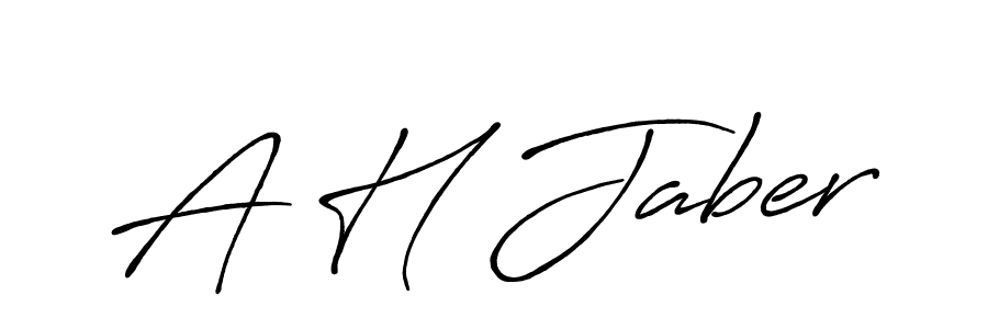 if you are searching for the best signature style for your name A H Jaber. so please give up your signature search. here we have designed multiple signature styles  using Antro_Vectra_Bolder. A H Jaber signature style 7 images and pictures png