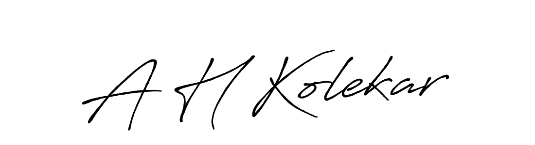 Use a signature maker to create a handwritten signature online. With this signature software, you can design (Antro_Vectra_Bolder) your own signature for name A H Kolekar. A H Kolekar signature style 7 images and pictures png