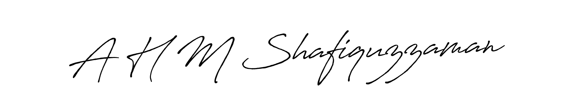 The best way (Antro_Vectra_Bolder) to make a short signature is to pick only two or three words in your name. The name A H M Shafiquzzaman include a total of six letters. For converting this name. A H M Shafiquzzaman signature style 7 images and pictures png