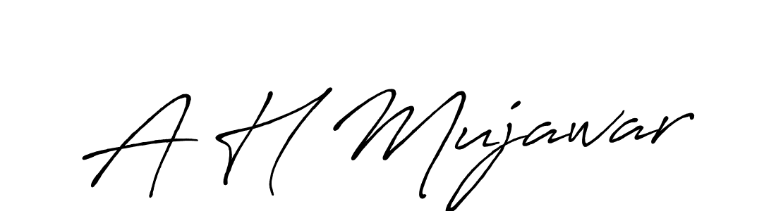 Also we have A H Mujawar name is the best signature style. Create professional handwritten signature collection using Antro_Vectra_Bolder autograph style. A H Mujawar signature style 7 images and pictures png