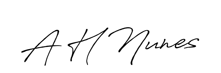 Also You can easily find your signature by using the search form. We will create A H Nunes name handwritten signature images for you free of cost using Antro_Vectra_Bolder sign style. A H Nunes signature style 7 images and pictures png