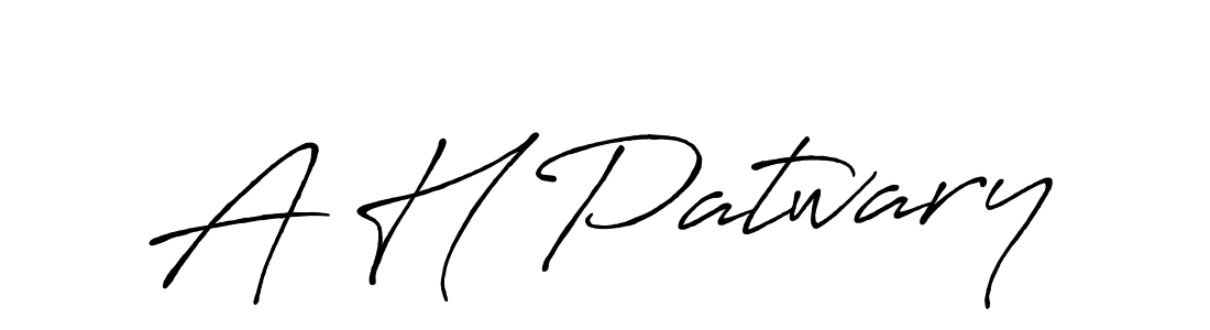 Create a beautiful signature design for name A H Patwary. With this signature (Antro_Vectra_Bolder) fonts, you can make a handwritten signature for free. A H Patwary signature style 7 images and pictures png