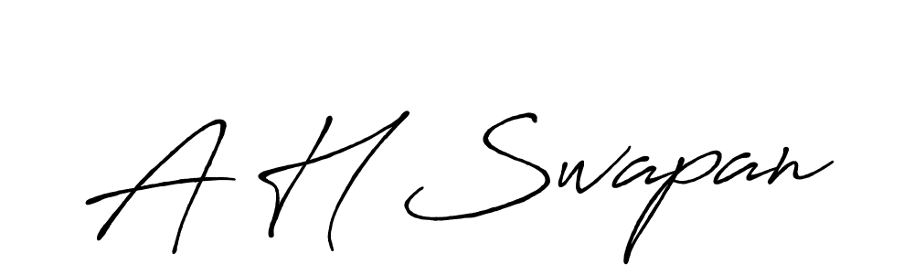 How to make A H Swapan name signature. Use Antro_Vectra_Bolder style for creating short signs online. This is the latest handwritten sign. A H Swapan signature style 7 images and pictures png
