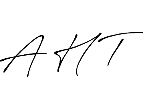 Design your own signature with our free online signature maker. With this signature software, you can create a handwritten (Antro_Vectra_Bolder) signature for name A H T. A H T signature style 7 images and pictures png