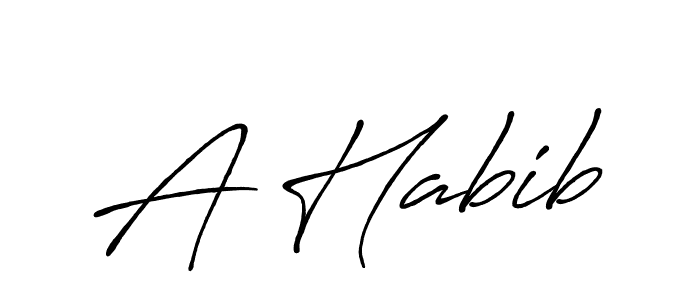 Design your own signature with our free online signature maker. With this signature software, you can create a handwritten (Antro_Vectra_Bolder) signature for name A Habib. A Habib signature style 7 images and pictures png