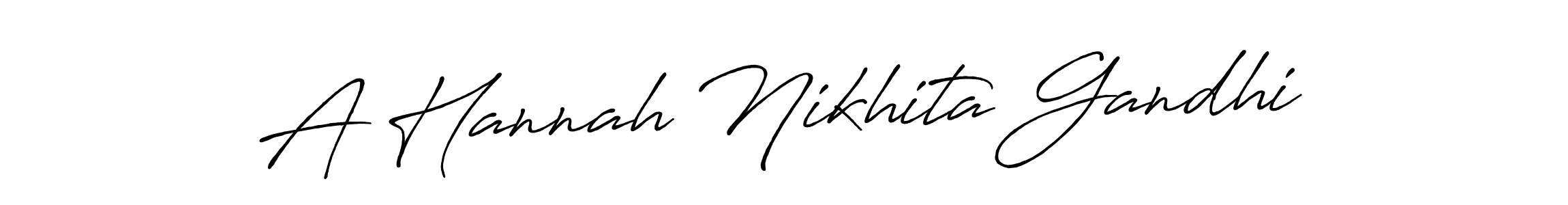 Also we have A Hannah Nikhita Gandhi name is the best signature style. Create professional handwritten signature collection using Antro_Vectra_Bolder autograph style. A Hannah Nikhita Gandhi signature style 7 images and pictures png