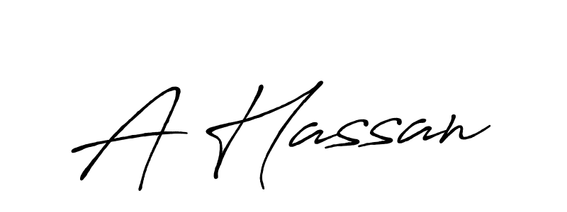 Make a beautiful signature design for name A Hassan. With this signature (Antro_Vectra_Bolder) style, you can create a handwritten signature for free. A Hassan signature style 7 images and pictures png