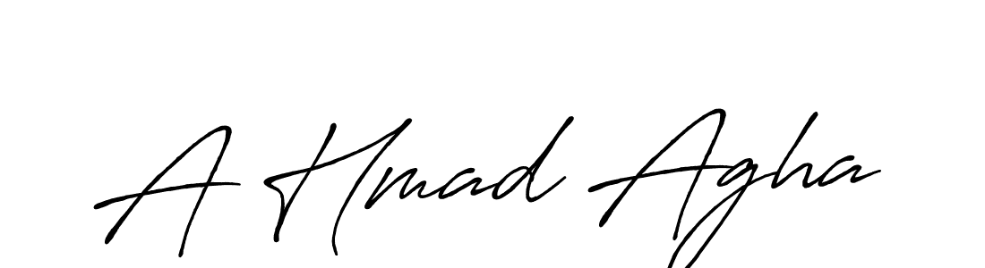 Make a beautiful signature design for name A Hmad Agha. With this signature (Antro_Vectra_Bolder) style, you can create a handwritten signature for free. A Hmad Agha signature style 7 images and pictures png