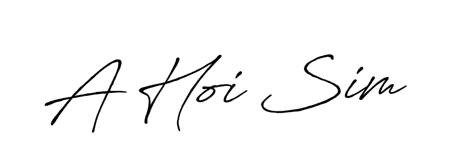 Use a signature maker to create a handwritten signature online. With this signature software, you can design (Antro_Vectra_Bolder) your own signature for name A Hoi Sim. A Hoi Sim signature style 7 images and pictures png