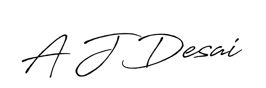 How to make A J Desai name signature. Use Antro_Vectra_Bolder style for creating short signs online. This is the latest handwritten sign. A J Desai signature style 7 images and pictures png
