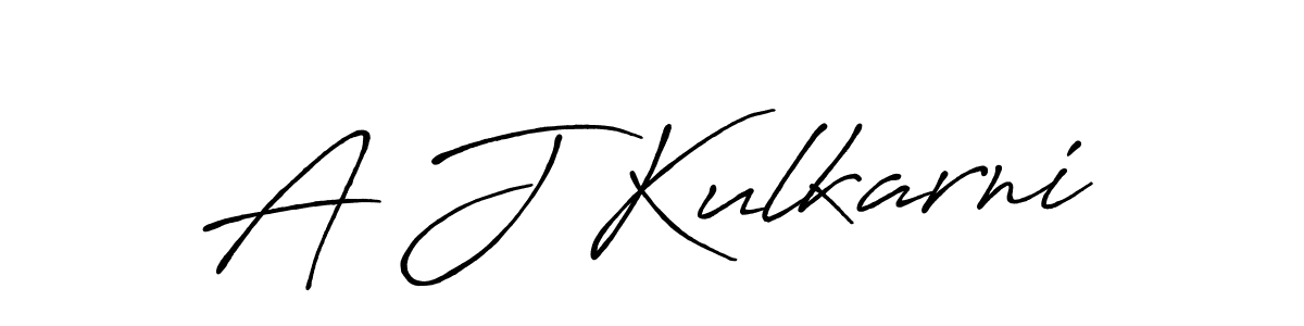 How to make A J Kulkarni name signature. Use Antro_Vectra_Bolder style for creating short signs online. This is the latest handwritten sign. A J Kulkarni signature style 7 images and pictures png