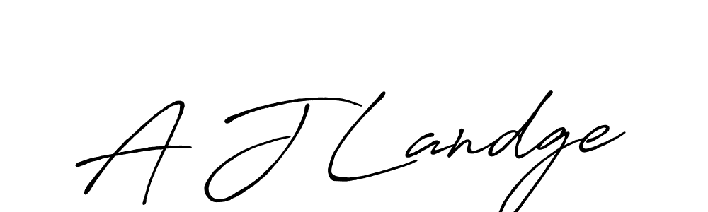 Create a beautiful signature design for name A J Landge. With this signature (Antro_Vectra_Bolder) fonts, you can make a handwritten signature for free. A J Landge signature style 7 images and pictures png