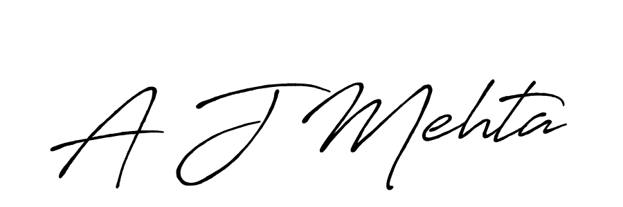 Use a signature maker to create a handwritten signature online. With this signature software, you can design (Antro_Vectra_Bolder) your own signature for name A J Mehta. A J Mehta signature style 7 images and pictures png