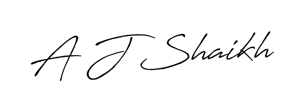 Make a beautiful signature design for name A J Shaikh. With this signature (Antro_Vectra_Bolder) style, you can create a handwritten signature for free. A J Shaikh signature style 7 images and pictures png