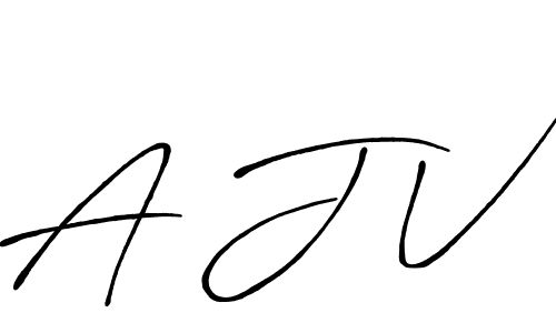 Make a beautiful signature design for name A J V. With this signature (Antro_Vectra_Bolder) style, you can create a handwritten signature for free. A J V signature style 7 images and pictures png