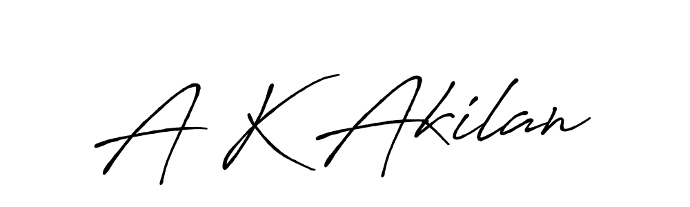 Use a signature maker to create a handwritten signature online. With this signature software, you can design (Antro_Vectra_Bolder) your own signature for name A K Akilan. A K Akilan signature style 7 images and pictures png