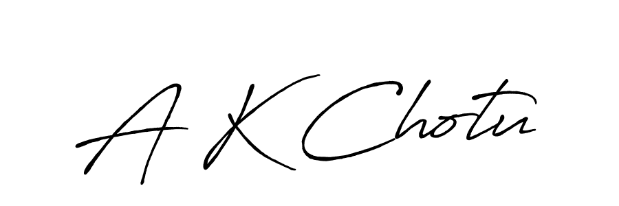 How to make A K Chotu signature? Antro_Vectra_Bolder is a professional autograph style. Create handwritten signature for A K Chotu name. A K Chotu signature style 7 images and pictures png