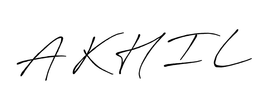 Create a beautiful signature design for name A K H I L. With this signature (Antro_Vectra_Bolder) fonts, you can make a handwritten signature for free. A K H I L signature style 7 images and pictures png