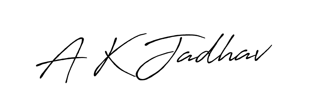 A K Jadhav stylish signature style. Best Handwritten Sign (Antro_Vectra_Bolder) for my name. Handwritten Signature Collection Ideas for my name A K Jadhav. A K Jadhav signature style 7 images and pictures png