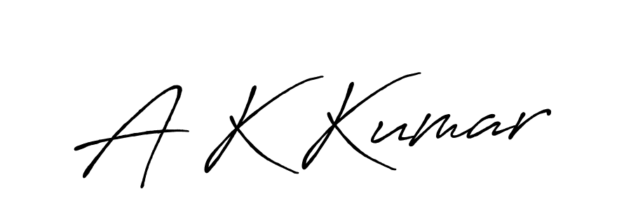 The best way (Antro_Vectra_Bolder) to make a short signature is to pick only two or three words in your name. The name A K Kumar include a total of six letters. For converting this name. A K Kumar signature style 7 images and pictures png