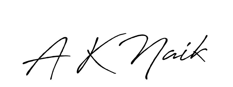 How to make A K Naik name signature. Use Antro_Vectra_Bolder style for creating short signs online. This is the latest handwritten sign. A K Naik signature style 7 images and pictures png