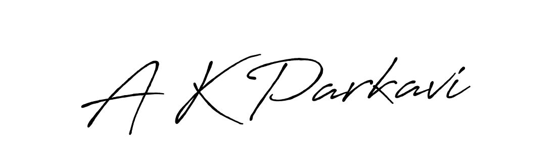 Use a signature maker to create a handwritten signature online. With this signature software, you can design (Antro_Vectra_Bolder) your own signature for name A K Parkavi. A K Parkavi signature style 7 images and pictures png