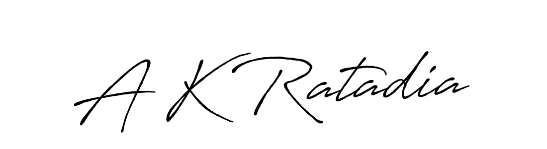 Design your own signature with our free online signature maker. With this signature software, you can create a handwritten (Antro_Vectra_Bolder) signature for name A K Ratadia. A K Ratadia signature style 7 images and pictures png