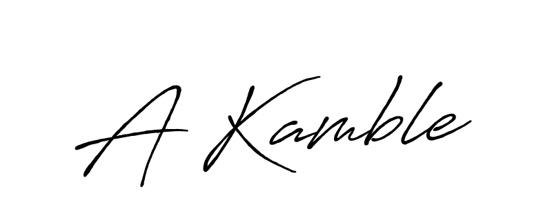 How to make A Kamble signature? Antro_Vectra_Bolder is a professional autograph style. Create handwritten signature for A Kamble name. A Kamble signature style 7 images and pictures png