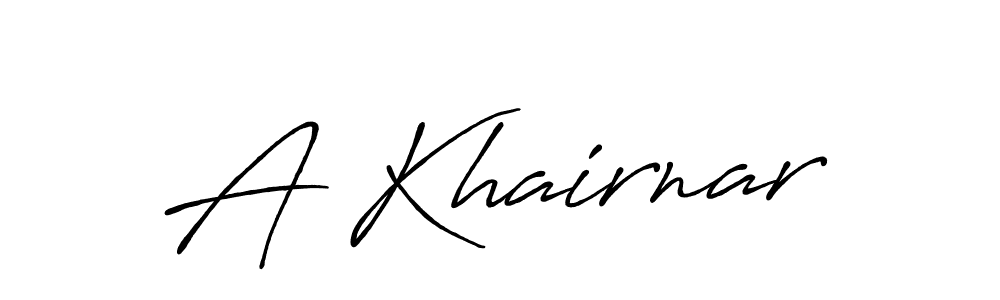 Design your own signature with our free online signature maker. With this signature software, you can create a handwritten (Antro_Vectra_Bolder) signature for name A Khairnar. A Khairnar signature style 7 images and pictures png