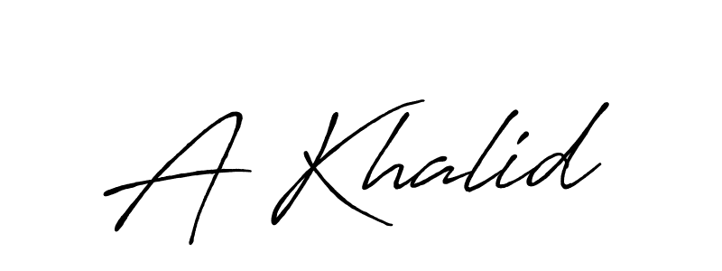 Make a beautiful signature design for name A Khalid. With this signature (Antro_Vectra_Bolder) style, you can create a handwritten signature for free. A Khalid signature style 7 images and pictures png