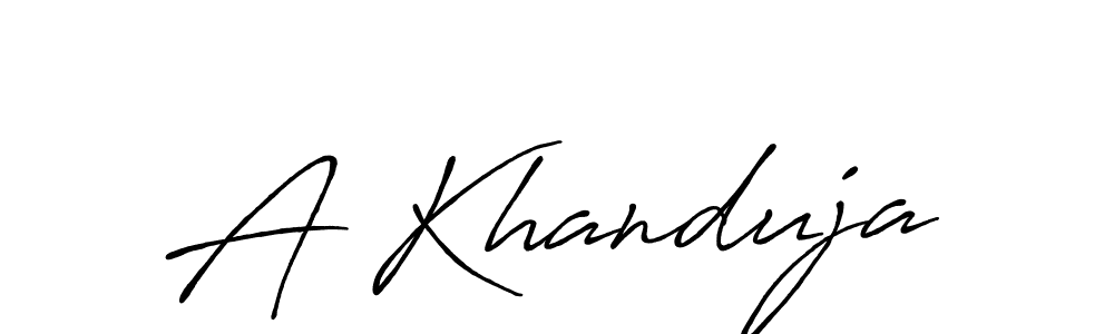 Use a signature maker to create a handwritten signature online. With this signature software, you can design (Antro_Vectra_Bolder) your own signature for name A Khanduja. A Khanduja signature style 7 images and pictures png