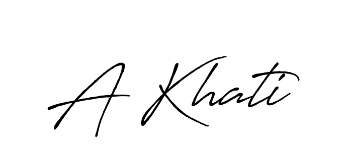 How to make A Khati name signature. Use Antro_Vectra_Bolder style for creating short signs online. This is the latest handwritten sign. A Khati signature style 7 images and pictures png