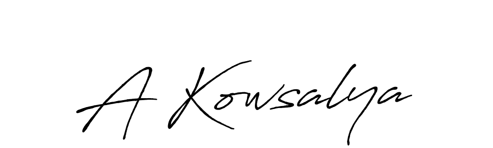 Make a beautiful signature design for name A Kowsalya. With this signature (Antro_Vectra_Bolder) style, you can create a handwritten signature for free. A Kowsalya signature style 7 images and pictures png