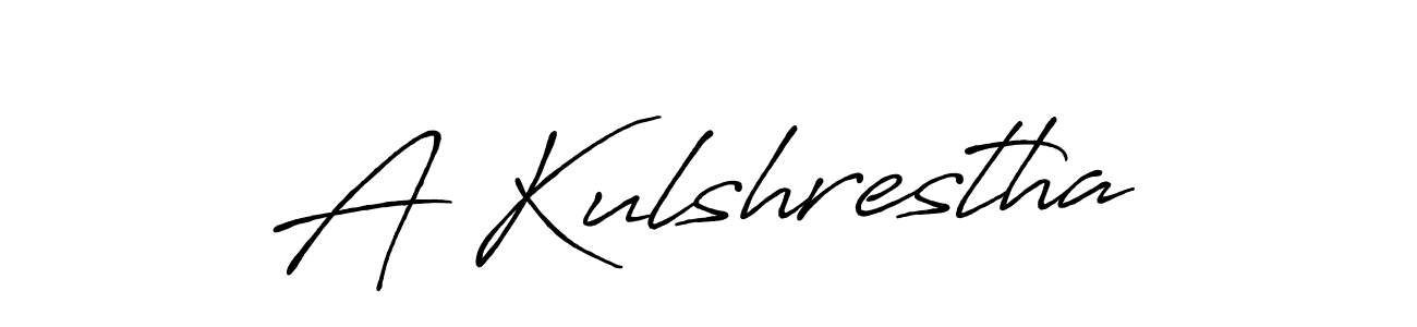 How to make A Kulshrestha name signature. Use Antro_Vectra_Bolder style for creating short signs online. This is the latest handwritten sign. A Kulshrestha signature style 7 images and pictures png