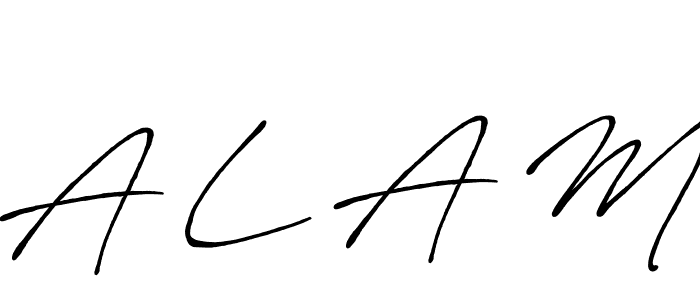 The best way (Antro_Vectra_Bolder) to make a short signature is to pick only two or three words in your name. The name A L A M include a total of six letters. For converting this name. A L A M signature style 7 images and pictures png