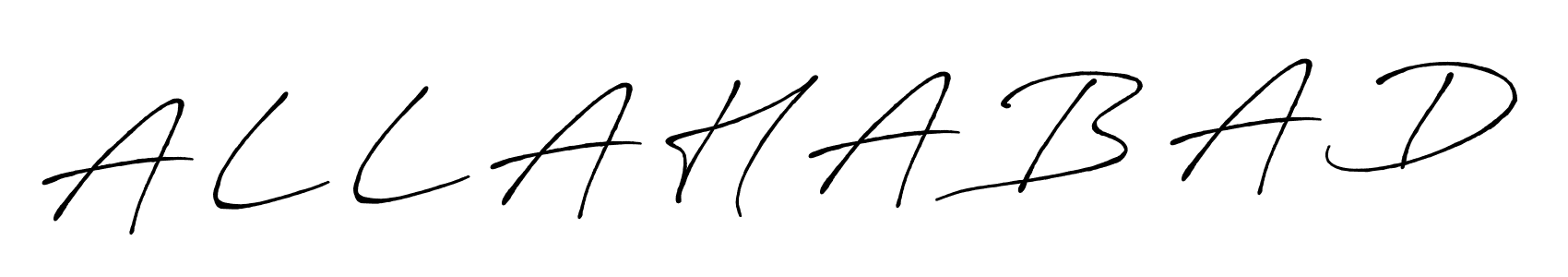 Create a beautiful signature design for name A L L A H A B A D. With this signature (Antro_Vectra_Bolder) fonts, you can make a handwritten signature for free. A L L A H A B A D signature style 7 images and pictures png