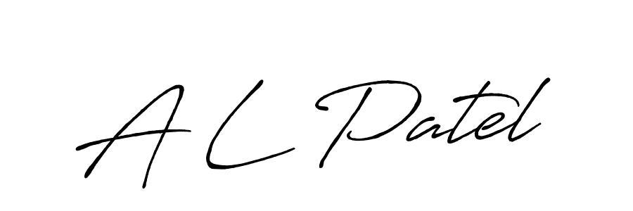 The best way (Antro_Vectra_Bolder) to make a short signature is to pick only two or three words in your name. The name A L Patel include a total of six letters. For converting this name. A L Patel signature style 7 images and pictures png