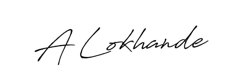 Create a beautiful signature design for name A Lokhande. With this signature (Antro_Vectra_Bolder) fonts, you can make a handwritten signature for free. A Lokhande signature style 7 images and pictures png