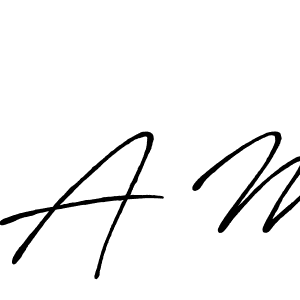 Design your own signature with our free online signature maker. With this signature software, you can create a handwritten (Antro_Vectra_Bolder) signature for name A M. A M signature style 7 images and pictures png