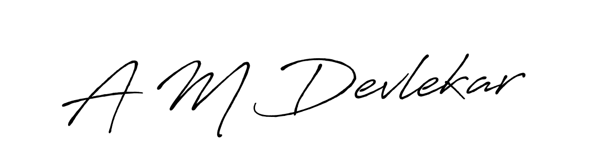 if you are searching for the best signature style for your name A M Devlekar. so please give up your signature search. here we have designed multiple signature styles  using Antro_Vectra_Bolder. A M Devlekar signature style 7 images and pictures png