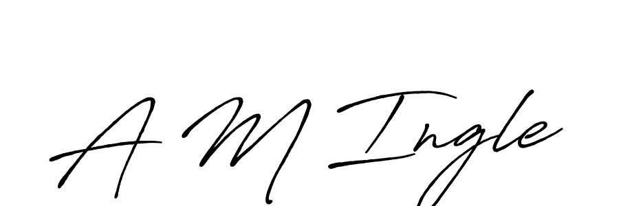 How to make A M Ingle name signature. Use Antro_Vectra_Bolder style for creating short signs online. This is the latest handwritten sign. A M Ingle signature style 7 images and pictures png