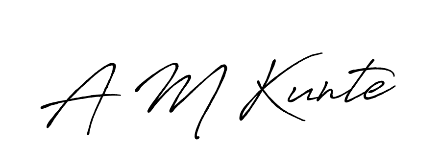 How to make A M Kunte name signature. Use Antro_Vectra_Bolder style for creating short signs online. This is the latest handwritten sign. A M Kunte signature style 7 images and pictures png