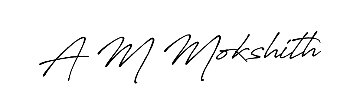 You can use this online signature creator to create a handwritten signature for the name A M Mokshith. This is the best online autograph maker. A M Mokshith signature style 7 images and pictures png