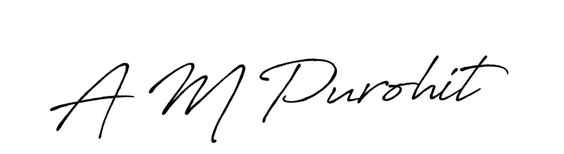 Also we have A M Purohit name is the best signature style. Create professional handwritten signature collection using Antro_Vectra_Bolder autograph style. A M Purohit signature style 7 images and pictures png