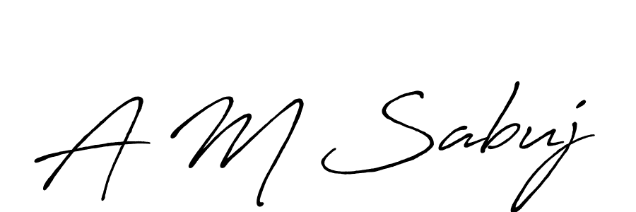 How to make A M Sabuj name signature. Use Antro_Vectra_Bolder style for creating short signs online. This is the latest handwritten sign. A M Sabuj signature style 7 images and pictures png